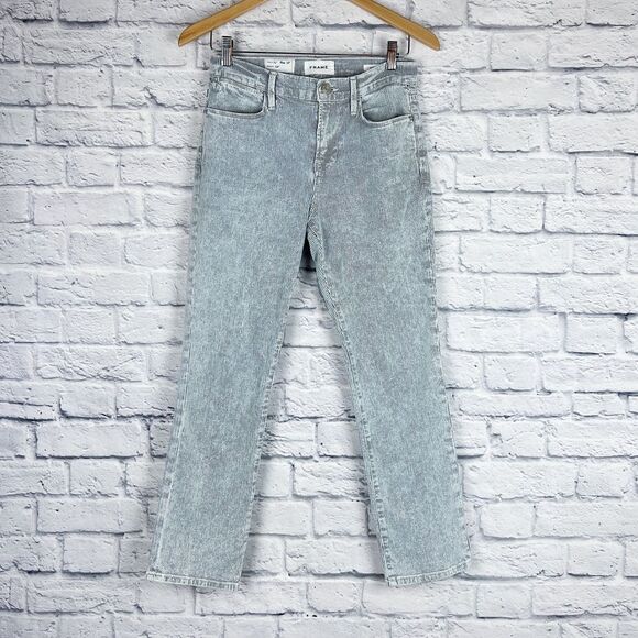 Frame Solar Stripe Le High Straight Jeans Sz 28 - Picture 2 of 7